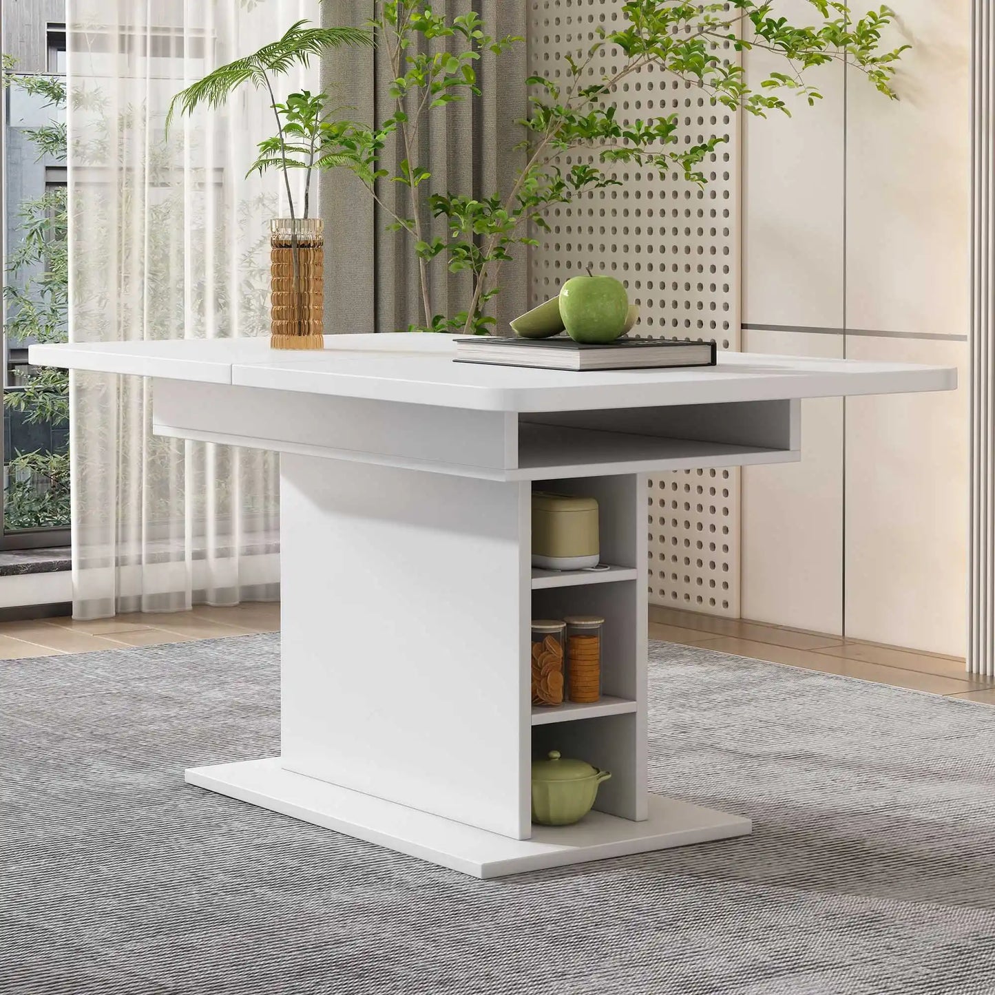 Uitschuifbare Eettafel – Verstelbare Tafel – Uitklapbare Eettafel – Flexibele Tafel – Met Slimme Opbergruimte – Ruimtebesparend Ontwerp