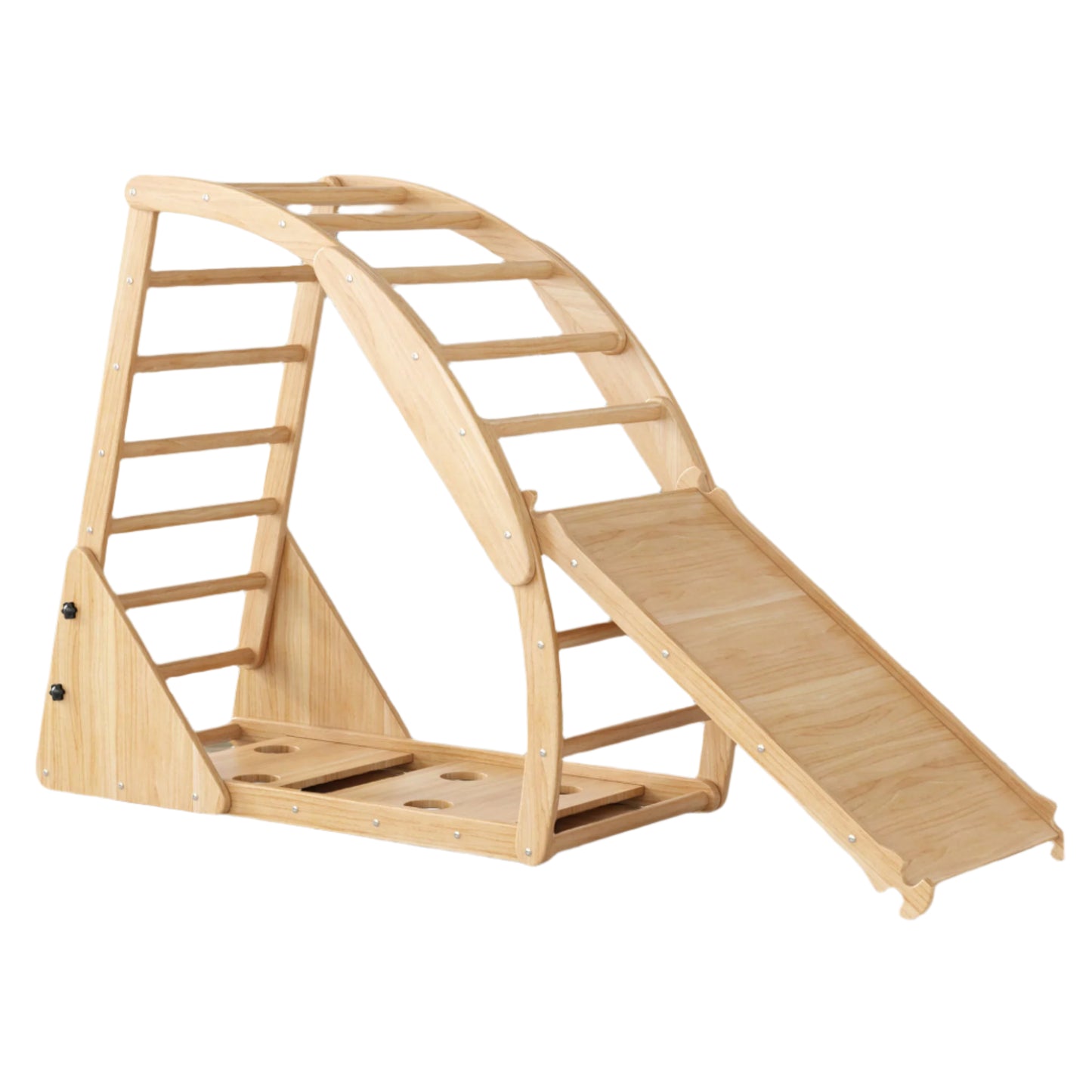 Houten Klimrek – Speelset – Klim- En Speeltoestel – Montessori Speelgoed – Massief Dennenhout – 8-in-1 Functioneel – Draagvermogen 50 Kg