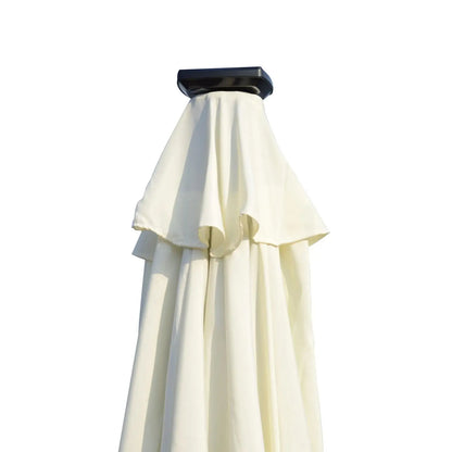 Tuinparasol – Zweefparasol - Achthoekige Terrasparasol – Zonne-energie Parasol – Buitenparasol – Polyester Doek – 24 LED Lampjes – Kantelbaar Design
