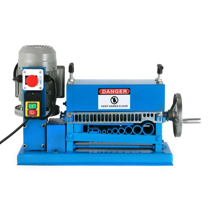 Draadstripmachine - Elektrisch Koperdraad - Strippen Machine - 1.5 mm-38 mm - 370W - Automatische Kabelstripper - Aluminium Behuizing - 10 Messen - 11 Invoergaten - voor het Strippen van Koperdraad - Blauw