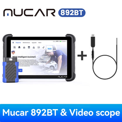 MUCAR 892BT Car OBD2 Diagnostic Tool with THINKCAR Video Scope USB Video Camera, Lifetime Free Full System Diagnosis 34 Reset - QUORE