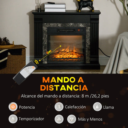 Elektrische Haard – Elektrische Open Haard – Sfeerhaard – Vlammenhaard – Haardkachel – 1800W Verwarming – Geschikt Voor 30 m² - QUORE