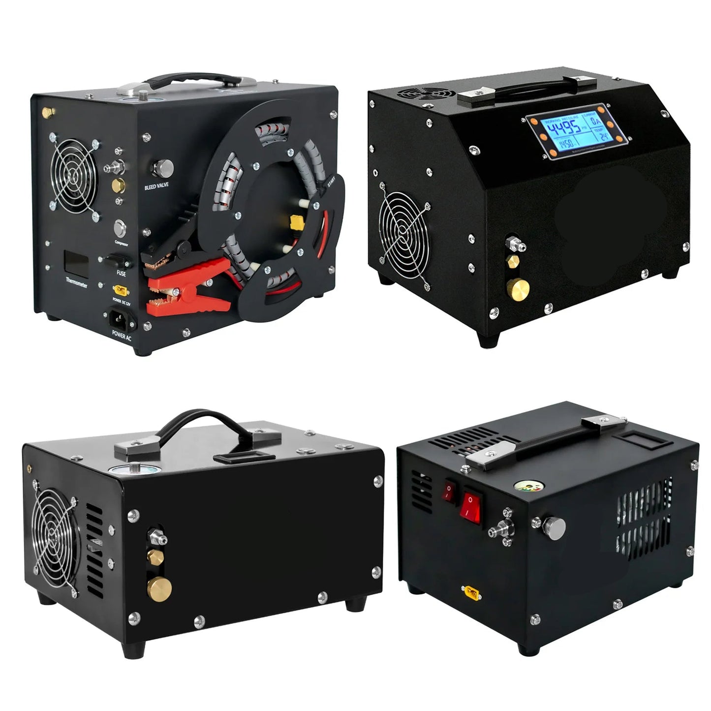 Luchtcompressor - Compressor - Luchtpomp - Air Compressor - 4500Psi - 300bar - PCP - Hoge Druk Draagbare Compressor – Ingebouwde 12V Voedingsadapter – Geschikt voor Luchtgeweren – Auto-Stop Functie - 220V