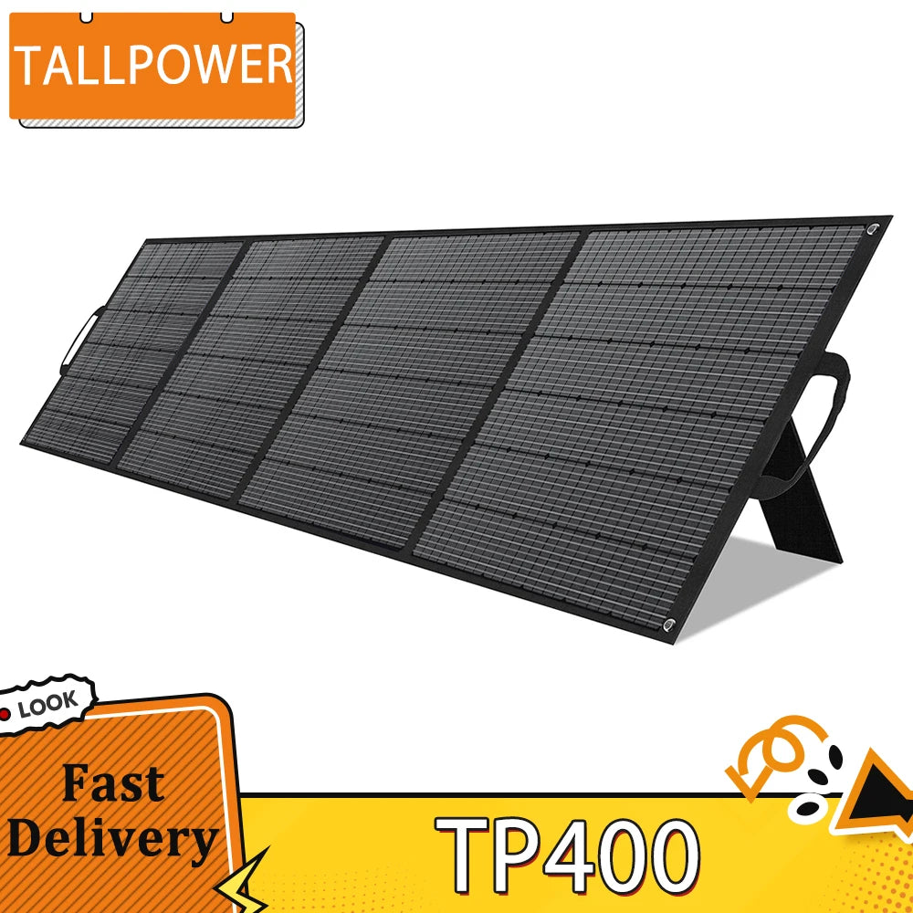 TALLPOWER TP400 400W Portable Solar Panel, 23.4% High-Efficiency Solar Power Generation, IP67 Waterproof, Series and Parallel