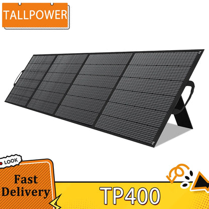 TALLPOWER TP400 400W Portable Solar Panel, 23.4% High-Efficiency Solar Power Generation, IP67 Waterproof, Series and Parallel