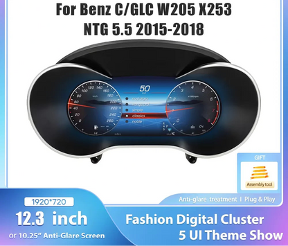Digitale Dashboard Cluster – Digitaal Instrumentenpaneel – Auto Cockpit Display – Multifunctioneel Scherm – 12,3 Inch HD LCD – Plug & Play Installatie – Draadloze CarPlay & Android Auto - QUORE