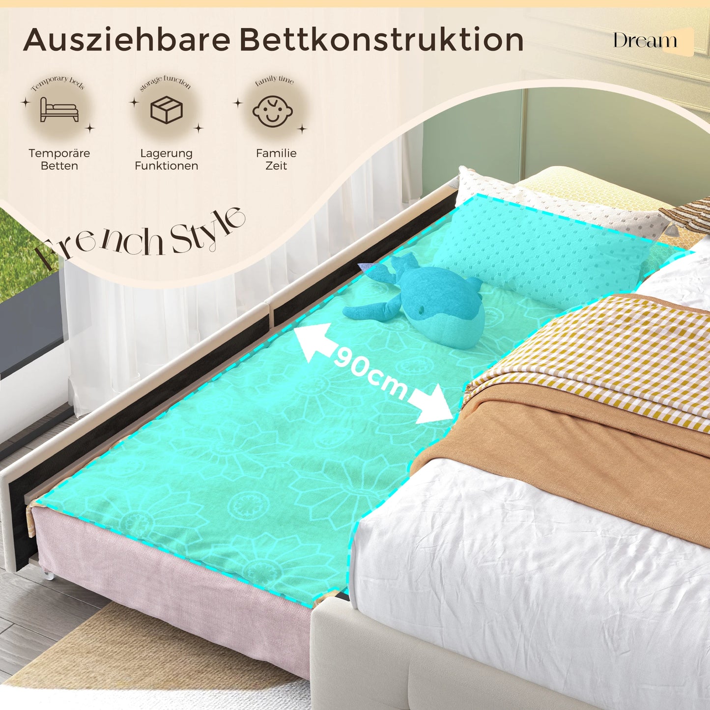 2-persoonsbed – Tweepersoonsbed – Bed Met Opbergruimte – Slaapbank – Led Bed – Met USB Oplaadpoort – Stijlvol Met Metaal En Composite Stof – 222x168,5x113 cm