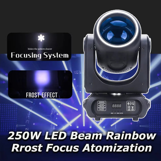 LED 250W Moving Head Light – Podiumverlichting – DJ Licht – Beamspot – Effectlicht – EU Plug – 540° Horizontale Rotatie – 18 Prismatische Effecten