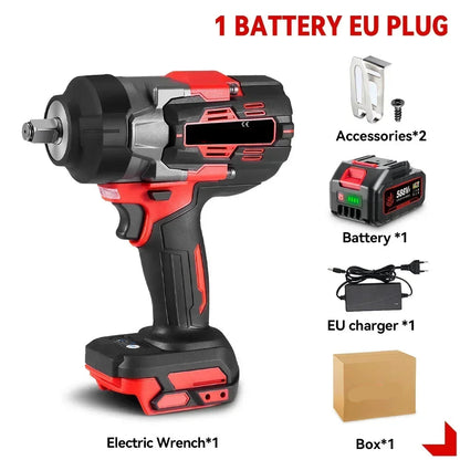 Slagmoersleutel - met Accu - Torque - Elektrische - 2800W - Slagschroevendraaier - Draadloze - 8000RPM - Borstelloze - 1/2 Inch - 18V - 2800Nm - 1 Batterij