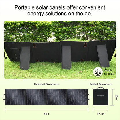 Opvouwbare Zonnepanelen – Draagbare Zonnepanelen – Outdoor Zonnepaneel – Hoog Rendement 23,4% – Temperatuurbestendig - Lichtgewicht 12,5 Kg - 400W (2 x 200W) Zonnepaneel