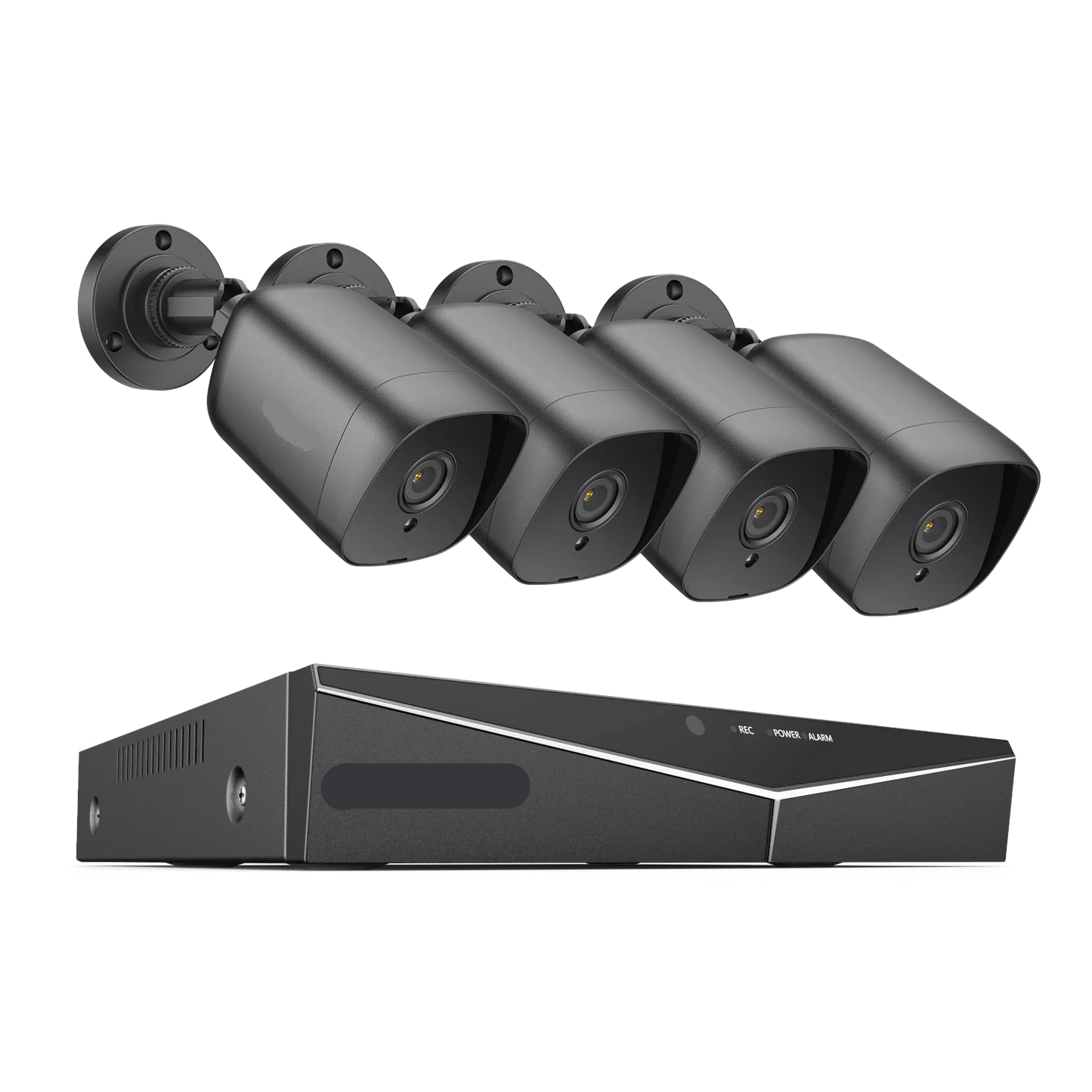 Beveiligingscamerasysteem - 4CH DVR - Openlucht- Bewakingscamera - Beveiligingscamera - IP66 Waterdichte - 2MP IR Buitenbeveiligingscameras - 1080P TVI CCTV Surveillance Kit - 4TB HDD - 4 Stuks - Zwart - QUORE