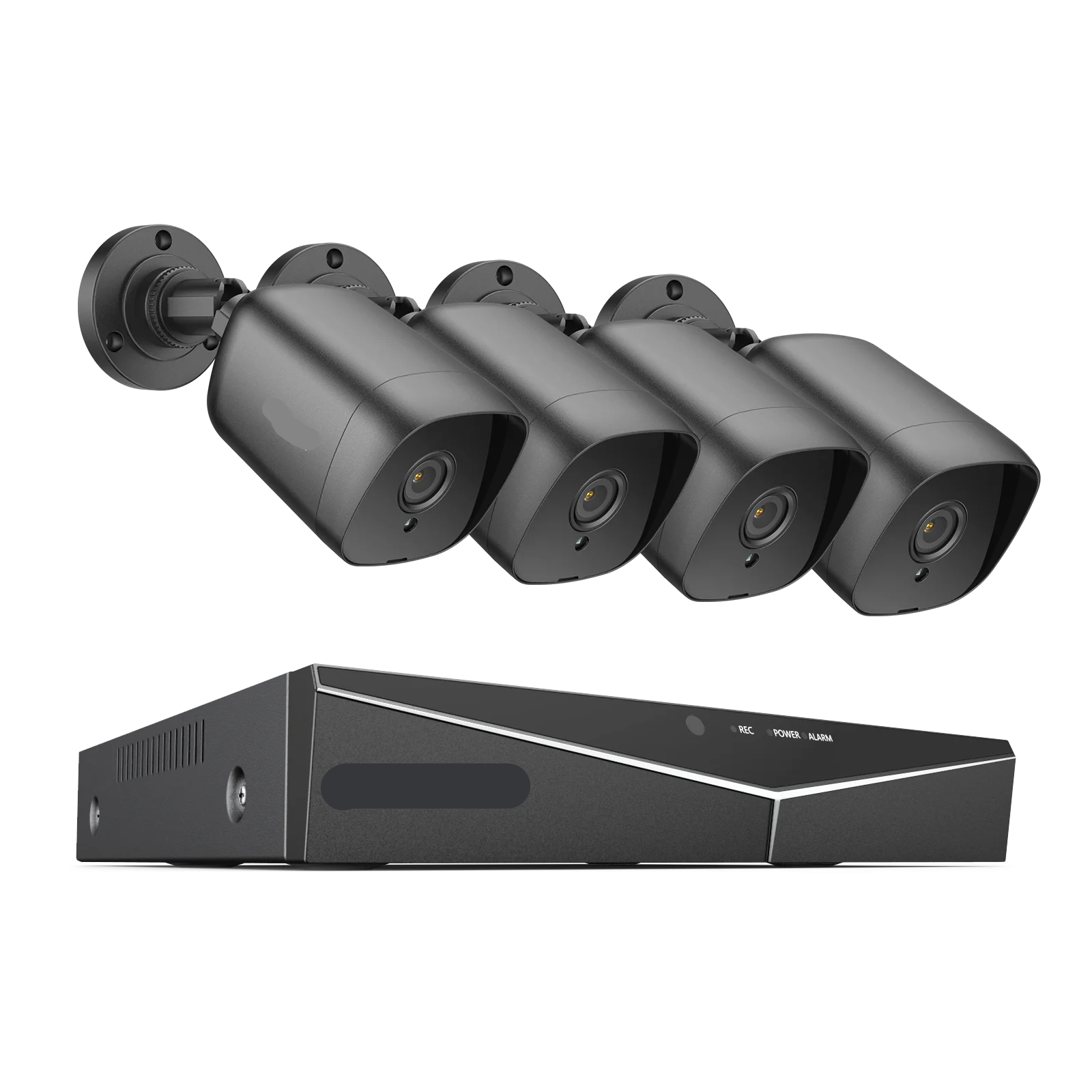 Beveiligingscamerasysteem - 4CH DVR - Openlucht- Bewakingscamera - Beveiligingscamera - IP66 Waterdichte - 2MP IR Buitenbeveiligingscameras - 1080P TVI CCTV Surveillance Kit - 4TB HDD - 4 Stuks - Zwart - QUORE