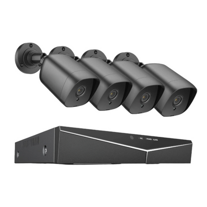 Beveiligingscamera - Beveiligingscamerasysteem - Camerabewaking - 8CH - 1080P Lite DVR - IP66 - Weerbestendig - Binnen - Buiten - 4 Stuks - 2.0MP Camera's - Ingebouwde HDD - 2TB - Zwart