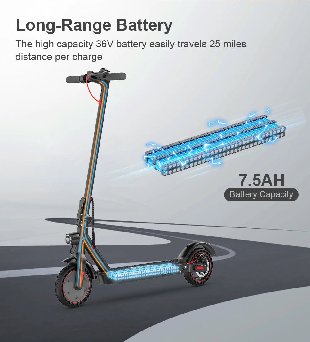 Scooter - Elektrische Step - E-Scooter - Opvouwbare - met Koplampen - Achterlichten - 8.5 Inch Honingraatband - 7.8Ah - 350W - 36V - 30km/h - 116 x 120 cm - Zwart