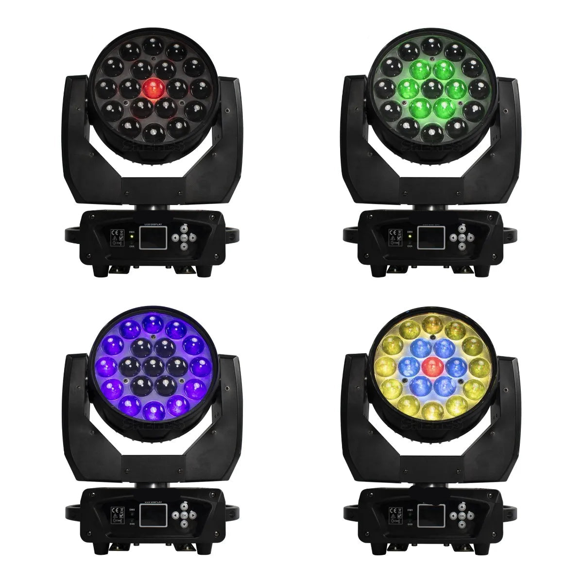 Discolamp - Party Lights - Disco licht - Party Laser  - Podiumverlichting - Mini LED & Laser Party Lamp - 19x15W Zoom & DMX-compatibel -  Discobal - Beam+Wash RGBW Moving Head Lich - 2 Stuks