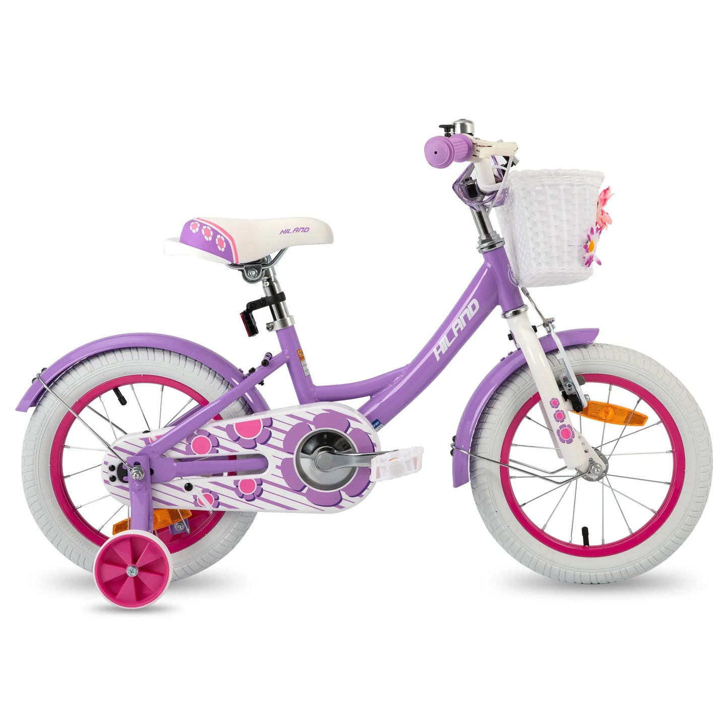 Kinderfiets - Kinderfietsen - Meisjesfiets - 16” - Beginnersfiets - Fiets met hulpwielen, Koolstofstaal - Binnen en buiten te gebruiken - Roze