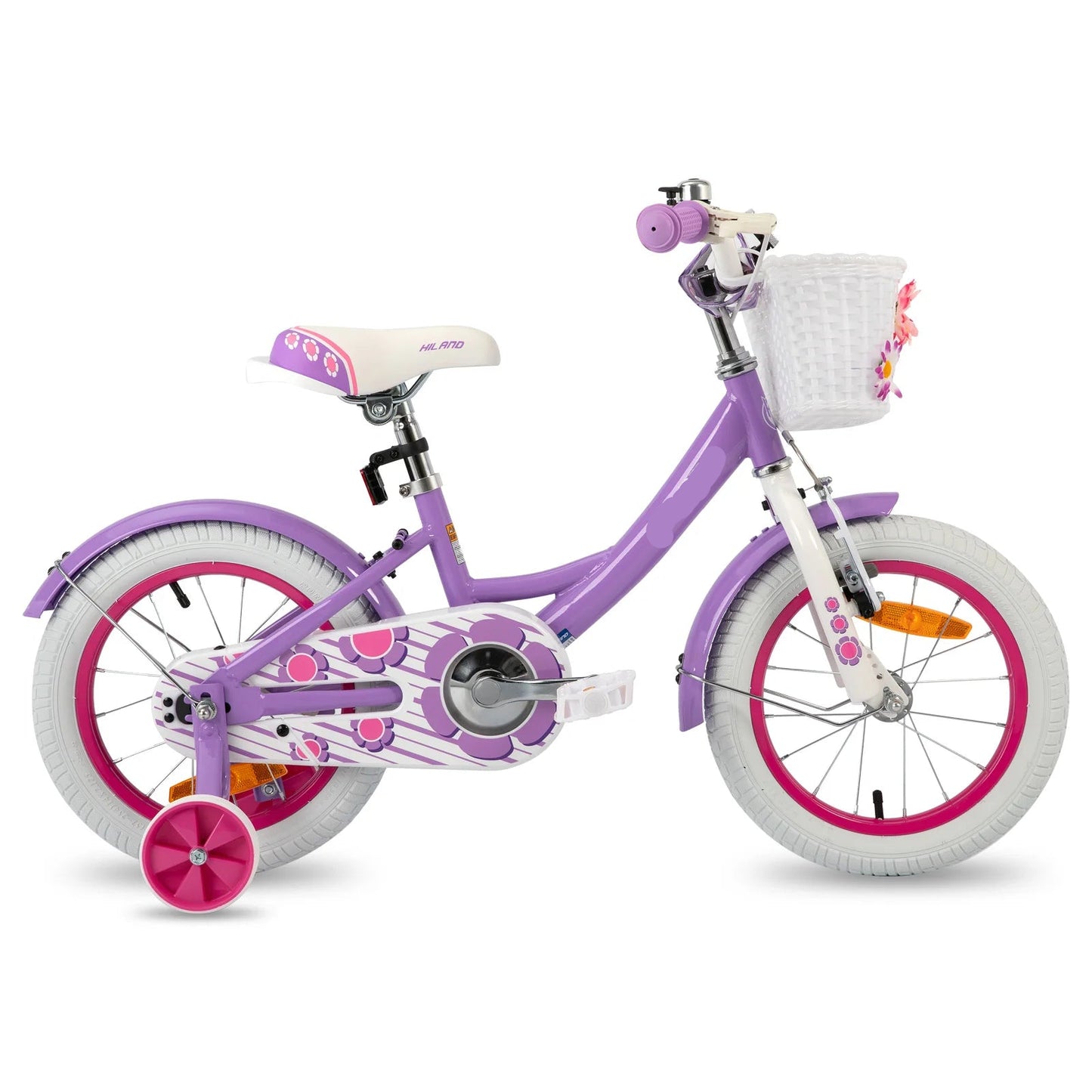 Kinderfiets - Kinderfietsen - Meisjesfiets - 12” - Beginnersfiets - Fiets met hulpwielen, Koolstofstaal - Binnen en buiten te gebruiken - Paars