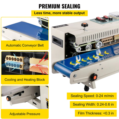 Seal Apparaat - Sealer - Vacumeermachine - Vacuüm Sealer Automatisch - Zakband sluitmachine - Horizontaal - voor Zakfolie