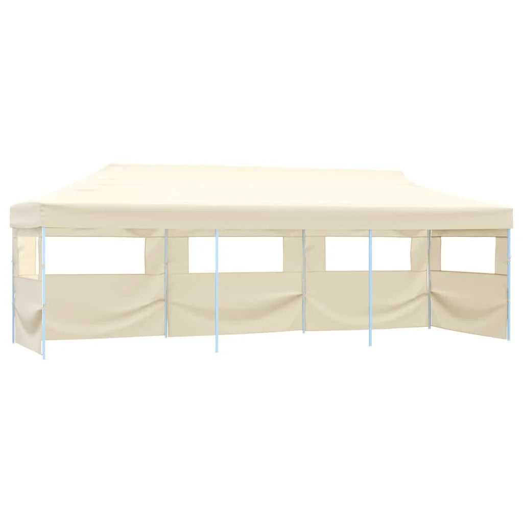 Partytent – Tuinpaviljoen – Ontvangsttent – Opvouwbare Tent – Markt Tent – 3x9 Meter – Waterdicht Oxford Polyester – Staal Frame - Crème