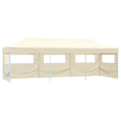 Partytent – Tuinpaviljoen – Ontvangsttent – Opvouwbare Tent – Markt Tent – 3x9 Meter – Waterdicht Oxford Polyester – Staal Frame - Crème