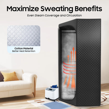 Draagbare Stoomsauna – Home Spa Sauna – Persoonlijke Sauna – Stoomtent – Opvouwbare Sauna – 1350W Stomer – Digitale Display Met Afstandsbediening