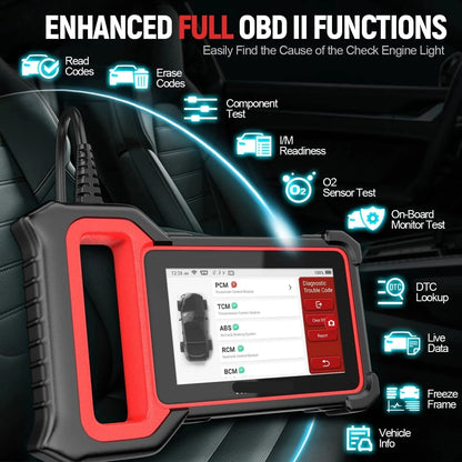 Professionele OBD2 Diagnosetool – Auto Scanner – Foutcodelezer – Diagnosescanner – Resettool – 7 Systemen – 5 Resetfuncties