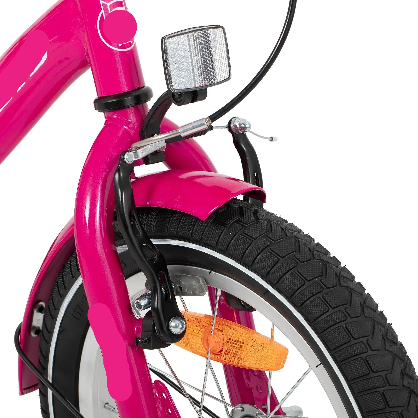 Kinderfiets - Loopfiets - Kleuterfiets - met Zijwielen - Inclusief Bel & Achterrek - Leuke Fiets - voor Meisjes en Jongens - van 2-7 Jaar - 16inch - Metaal - Roze - QUORE
