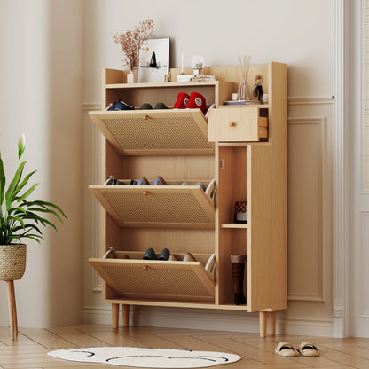 Schoenenkast – Schoenenopberger – Schoenenrek – Schoenenmeubel – Smal – MDF Materiaal – 125 Cm Hoogte - QUORE