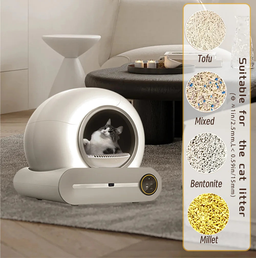 Volledig Automatische Kattenbak – Slimme Kattenbak – Zelfreinigende Kattenbak – Geurvrij – 60 Liter Inhoud – Werkt Op 12V