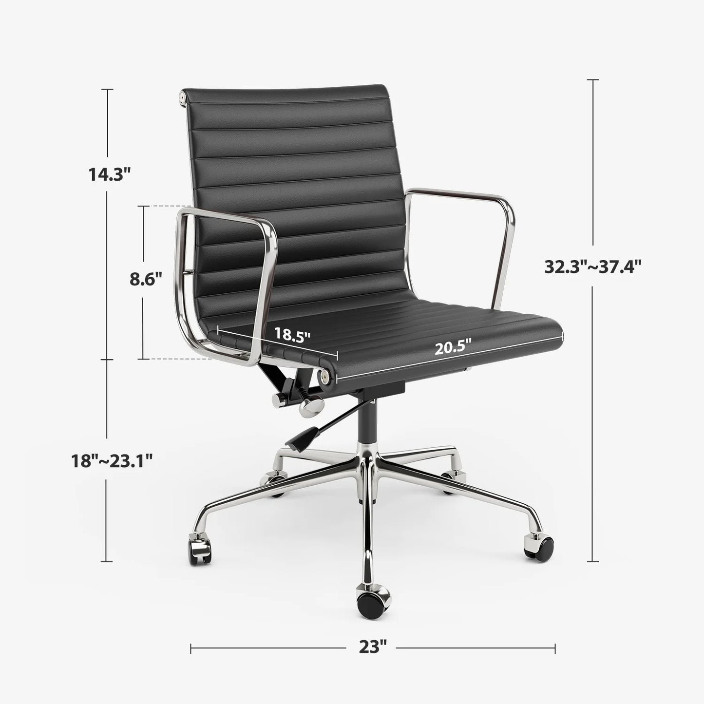 Bureaustoel – Office Chair – Bureaustoelen – Fauteuil – Stuhl – Ergonomisch Ontwerp – Verstelbare Hoogte – Kunstleren Bekleding – Draaibaar Met Wieltjes