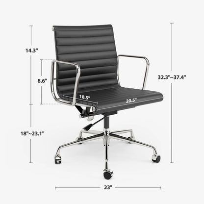 Bureaustoel – Office Chair – Bureaustoelen – Fauteuil – Stuhl – Ergonomisch Ontwerp – Verstelbare Hoogte – Kunstleren Bekleding – Draaibaar Met Wieltjes
