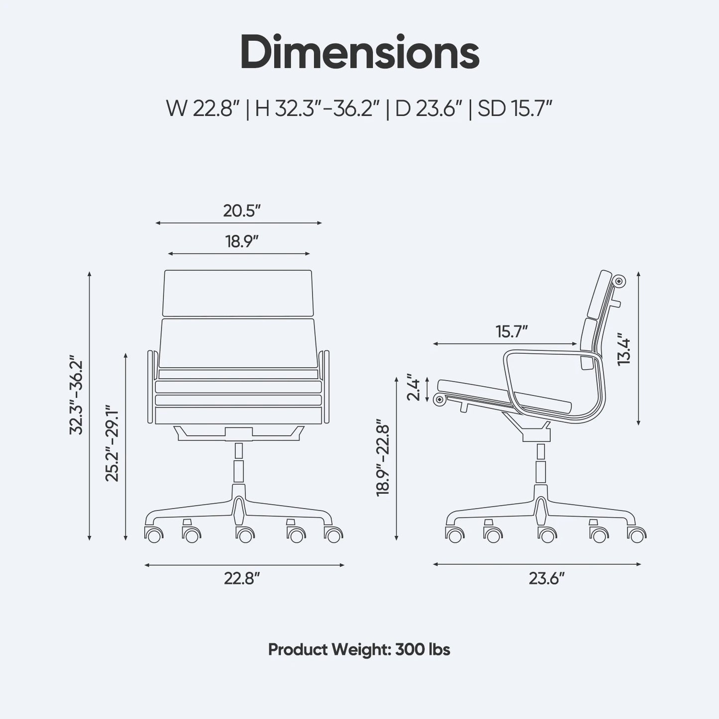 Bureaustoel – Office Chair – Bureaustoelen – Fauteuil – Stuhl – Ergonomisch Ontwerp – Verstelbare Hoogte – Kunstleren Bekleding – Draaibaar Met Wieltjes