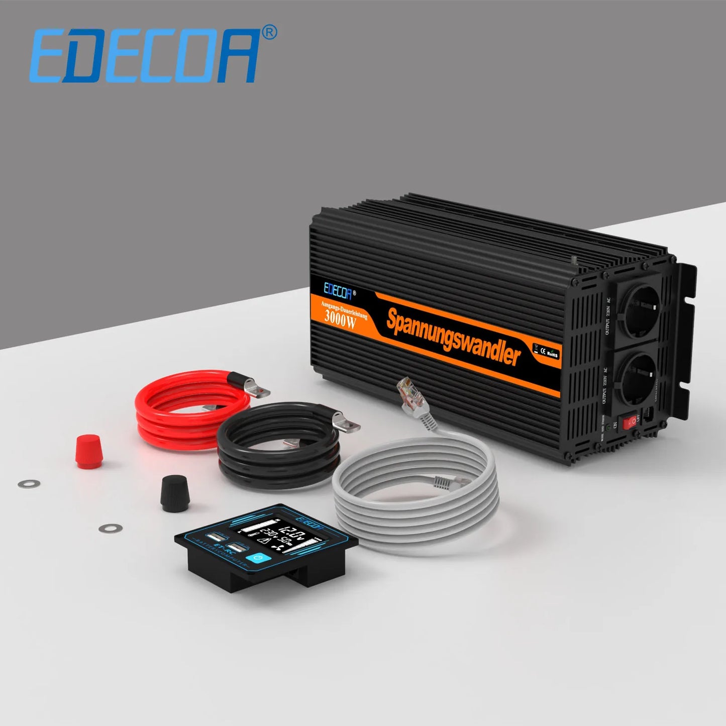 Omvormer – Stroomomzetter – Spanning Omzetter – Power Inverter – 3000W Continu Vermogen – Beveiliging Tegen Overbelasting
