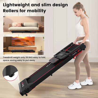 Elektrische Loopband - Loopbanden - Wandelband - Walking Pad - Hardloopband - Opvouwbare - Automatische Hellingshoek - 12 km/u - LED Display - Bluetooth & App Bediening - Roze