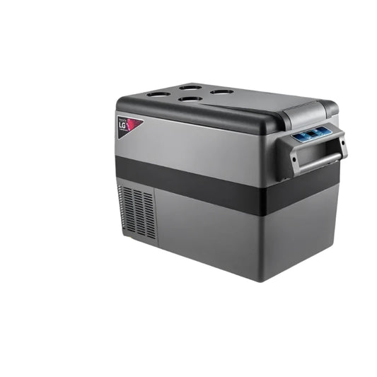 Mini koelkast - Mini koelkast voor drankjes - Mini auto koelkast - Draagbare koeler voor kamperen - Koelbox voor kamperen - 45L - 12V/24V DC - 110-240V AC - 45W - Grijs