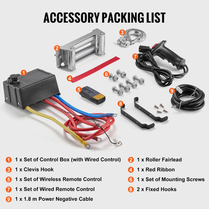 Lier - Takel - Kabeltakel - Elektrische - Kettingtakel - 12V DC - 6125Kg - met 24m Stalen Kabel en Draadloze/Wired Afstandsbediening - Voor SUV, Truck en Offroad Toepassing