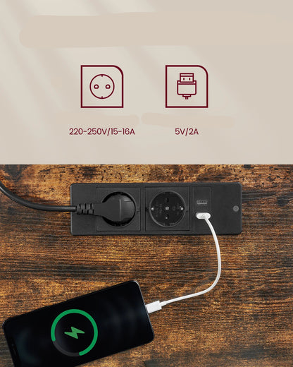 Verstelbaar Bureau – Zit Sta Bureau – Hoogte Verstelbaar Bureau – Elektrisch Bureau – Geheugenfunctie – USB Poorten – Stabiel Design - QUORE