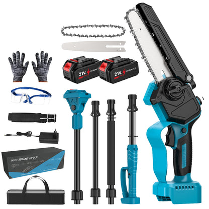 Brushless 600W Telescoping Pole Electric Chainsaw 8inch 2in1 High Branch Saw Garden Power Tool For 21V 18V Battery