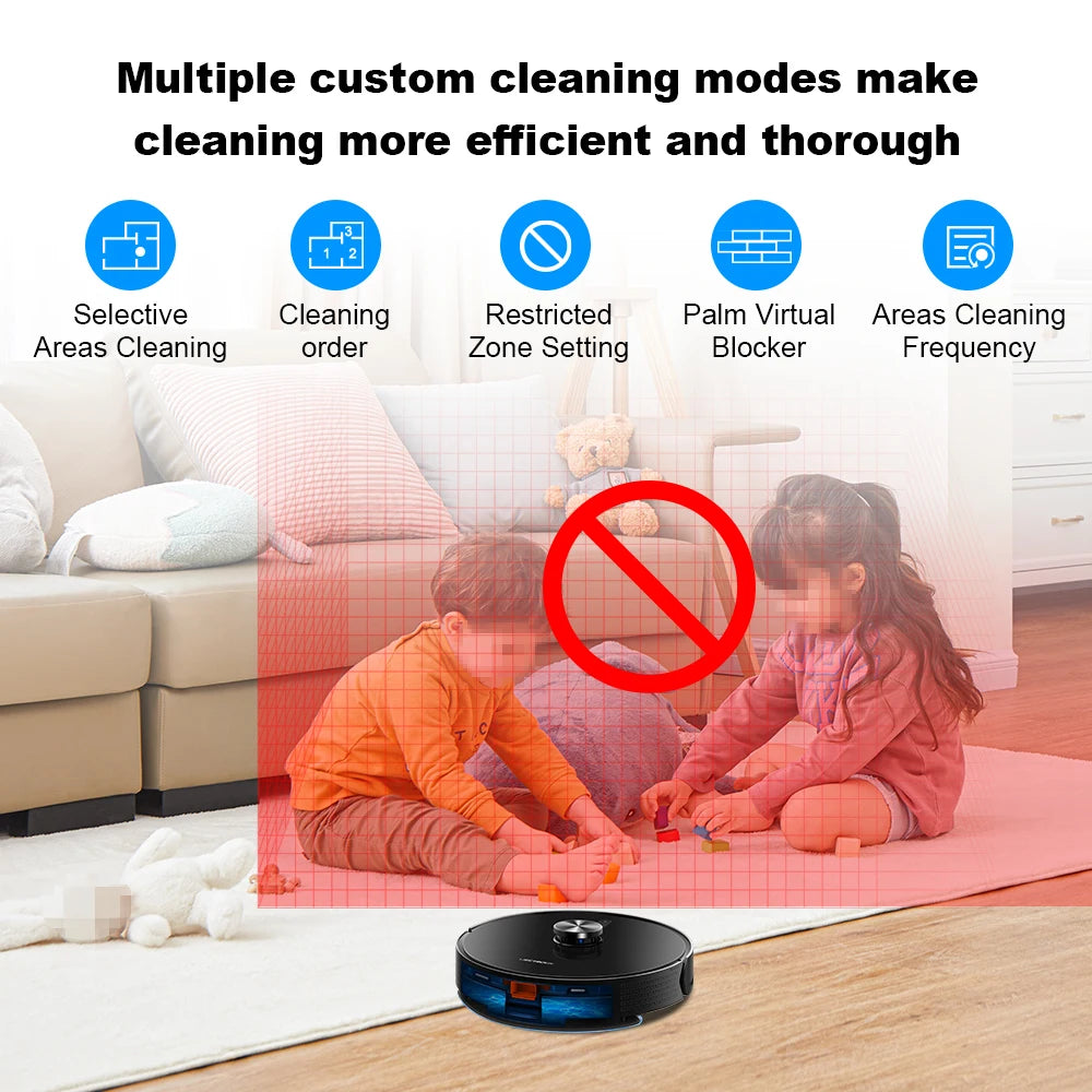 Robotstofzuiger - Vacuum Cleaner - Roborock - Draadloze - Dweilrobot - 500W - 6500Pa Zuigkracht - LDS - Laser Lidar Navigatie - Nat en Droog Moppen - Meerdere Vloerkaarten, Tapijtboost