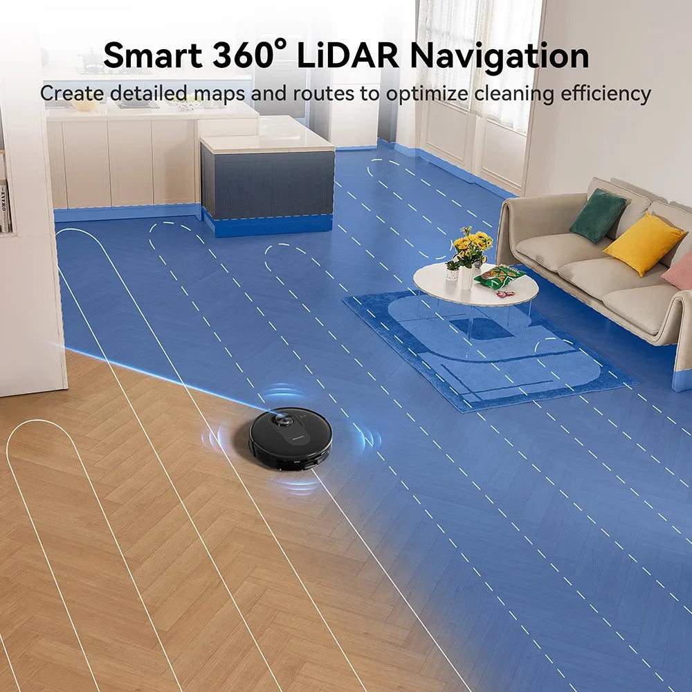 Robotstofzuiger – Robotstofzuiger Met Dweilfunctie – Slimme Stofzuiger – Robotreiniger – 4200 Pa Zuigkracht – 2-In-1 Reservoir
