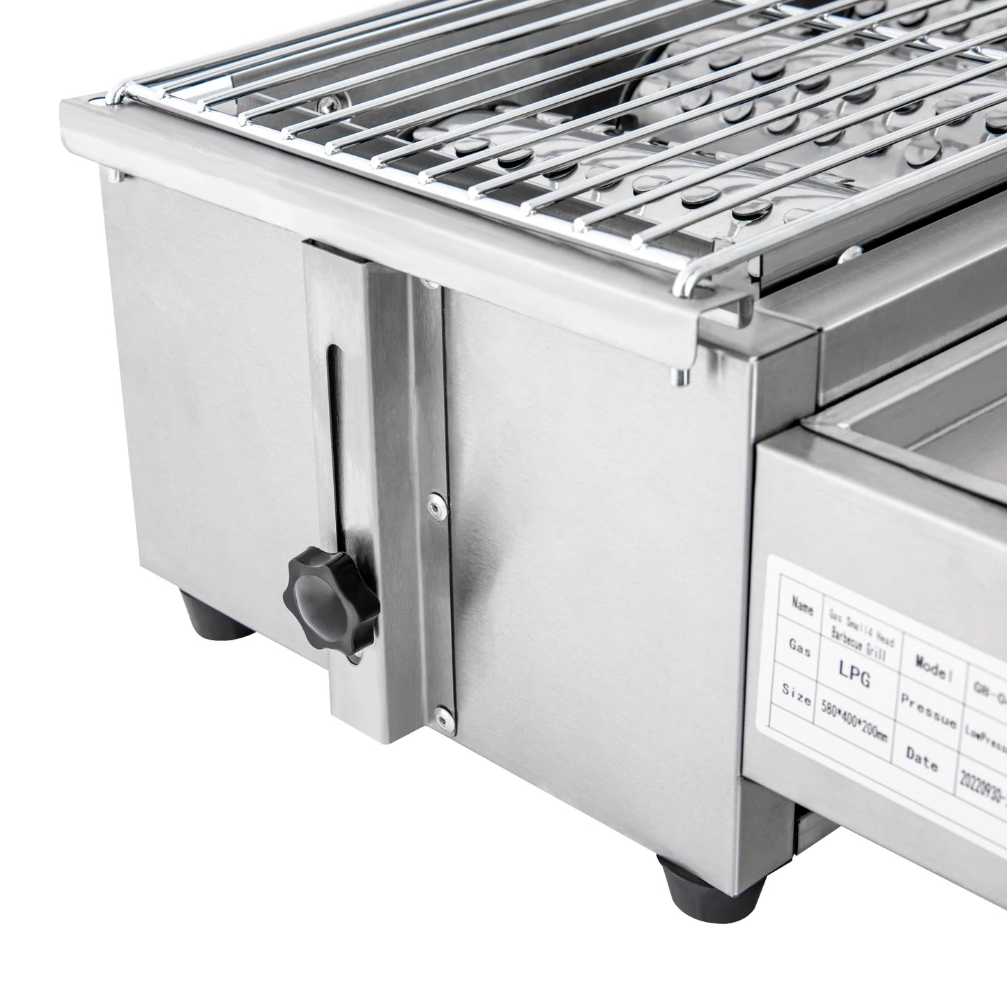 Gasbarbecue - BBQ-grill - Rookloze Barbecue - met 4 Individuele Branders - Hoogte Verstelbaar - Hoogwaardig materiaal - Snelle verwarming - Groot kookoppervlak - Eenvoudig schoon te maken - RVS - 58 x 40 x 20 cm -Zilver