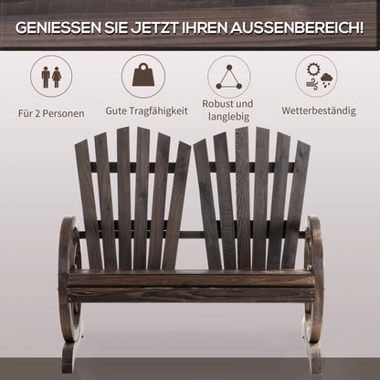 Rustieke Tuinbank – Houten Buitenbank – Tuinmeubel – Buiten Zitbank – Massief Vurenhout – Ergonomisch Zitcomfort