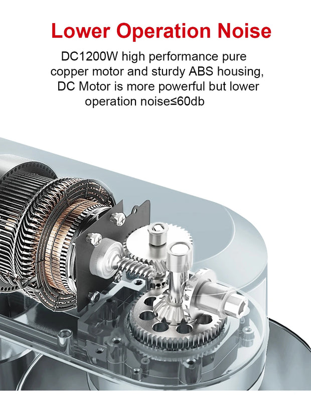 Keukenmachine - 3-in-1 - Keukenrobot - Hakmolen - Mixer met mengkom - Keukenmixer - 1200W - RVS Mengkom (6L) - Rood - QUORE