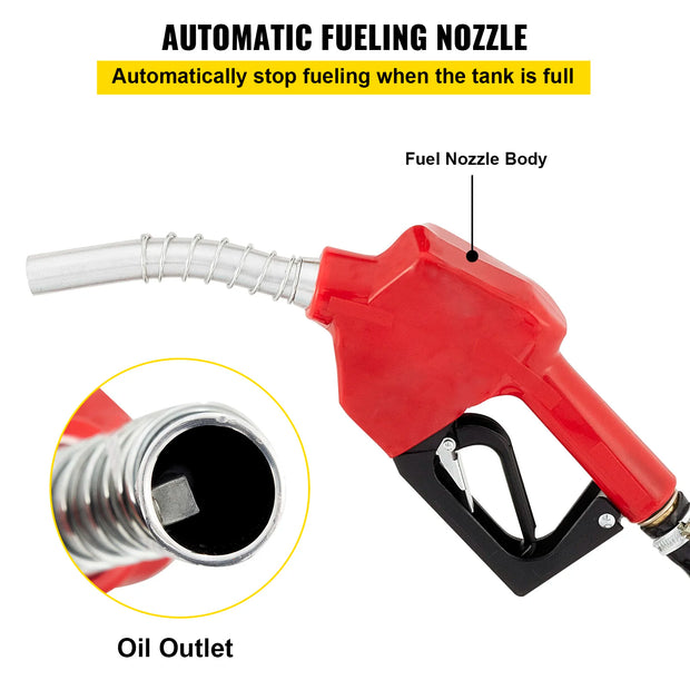 Dieselpomp - Verwarmingsoliepomp - Diesel- en brandstoftransfertpomp - 220V - 155W - 40L - 2800RPM - Olieaanzuigpomp - Zelfaanzuigend - Tellerautomatische pomp - Rood