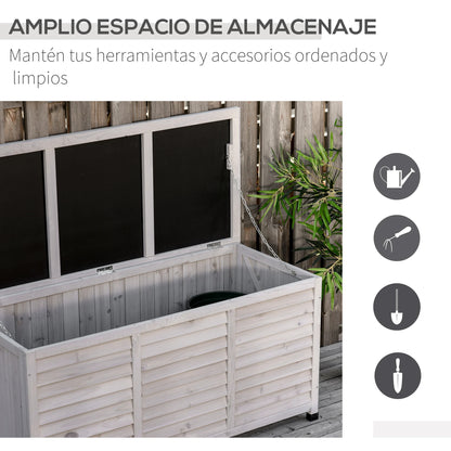 Outsunny Outdoor Storage Chest 284L Waterproof with Gray Opening Lid - QUORE
