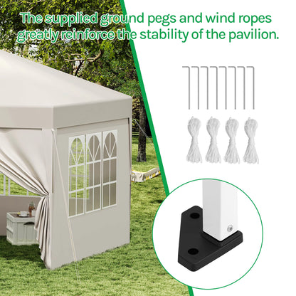 Tuinpaviljoen – Partytent – Tuitent – Overkapping – Waterdicht Oxford Doek – Pop-Up Systeem - 3x6 Meter – Beige