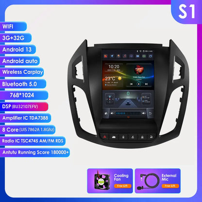 9,7’’ Autoradio Android 13 – Multimedia Systeem – 2DIN Car Radio – 360° Camera Ondersteuning – 4G Internet – Draadloos CarPlay & Android Auto – Voor Ford Transit / Tourneo Connect 2013-2018