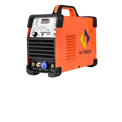 HitBox - HBT250P - Elektrisch lasapparaat - 3 in 1 - Aluminium Tig-lasmachine - ARC-kracht 2T-4T - met voetpedaal - Oranje