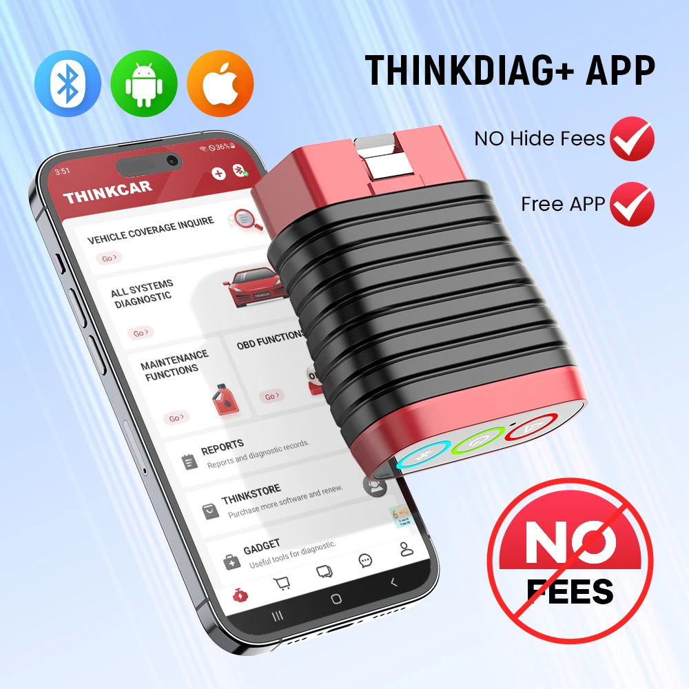 Thinkcar - OBD2 Scanner - Diagnosecomputer - Storing Verwijderen - Uitleesapparatuur Auto - Diagnose Auto - Diagnose apparatuur voor auto's - Volledige systeemdiagnose - Auto Accessoires
