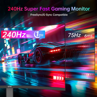 Gaming Monitor – Gaming Scherm – Gamemonitor – Curved Monitor – QHD Resolutie – 27 Inch – 240Hz Verversingssnelheid – 1ms Reactietijd